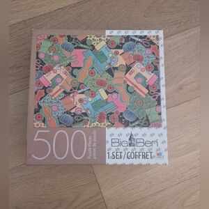 MILTON BRADLEY | Big Ben 500-Piece Colorful Sewing Pattern Puzzle
